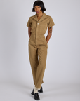 Short Sleeve Jumpsuit - Desert Brown