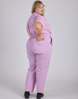 Short Sleeve Jumpsuit - Lilac Purple