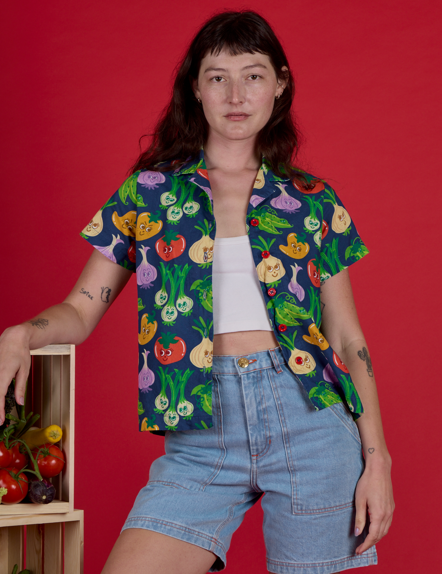 Veggie Village Pantry Button-Up