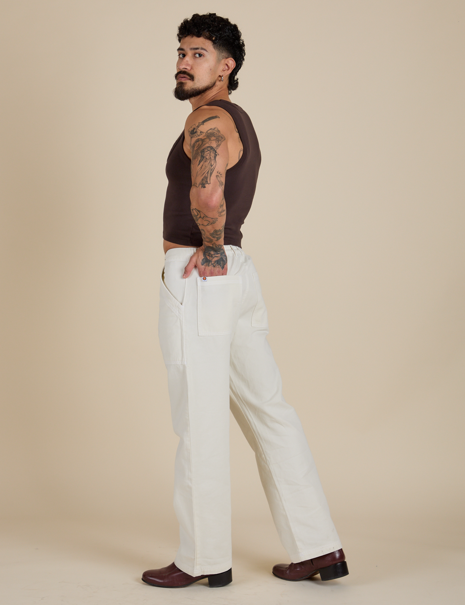Work Pants - Vintage Tee White