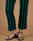 Black Stripe Work Pants - Hunter Green