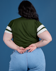 Painted Vintage Tee in Evergreen back view on Ashley