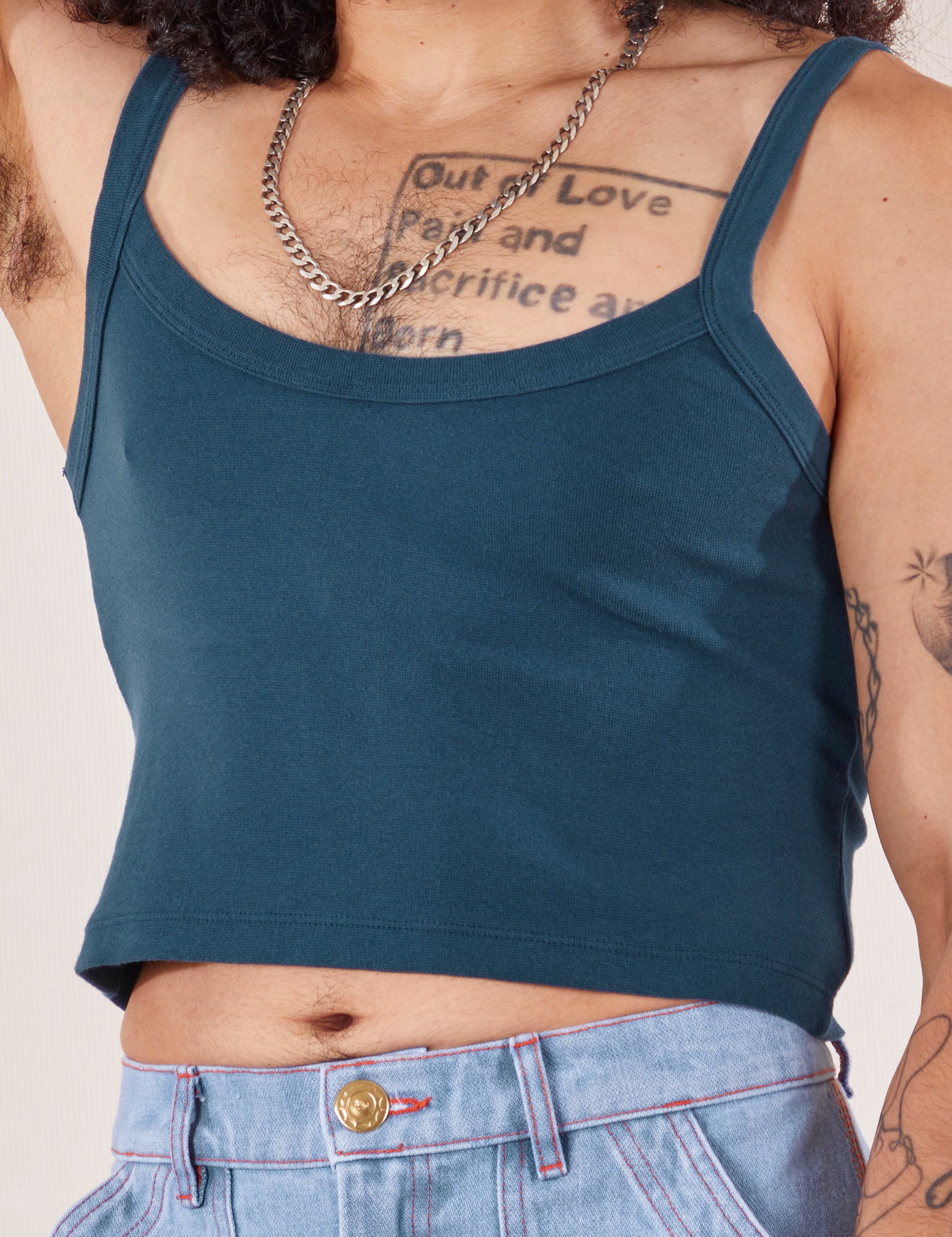 Cropped Cami in Lagoon front close up on Jesse