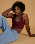 Mini Tank in Red Wine worn by Jerrod