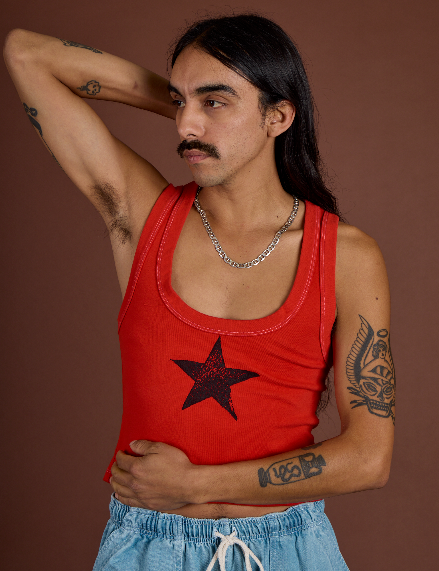 Icon Cropped Tank - Red Star