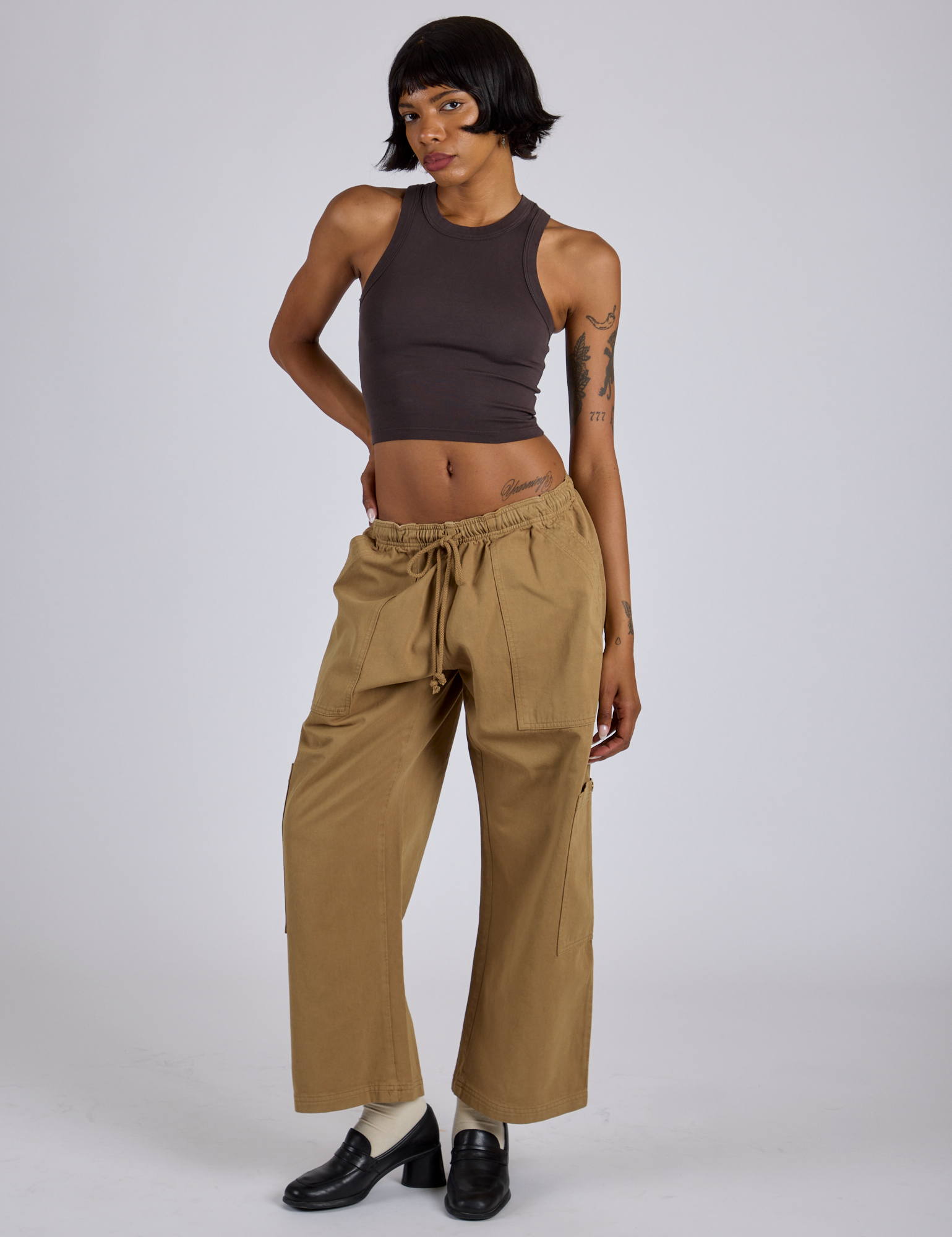 Drop Pocket Cargo Pants - Desert Brown