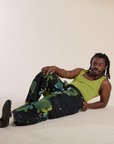 Magic Waters Drop Pocket Pants in Green Pool and Cropped Tank in Gross Green on Demi