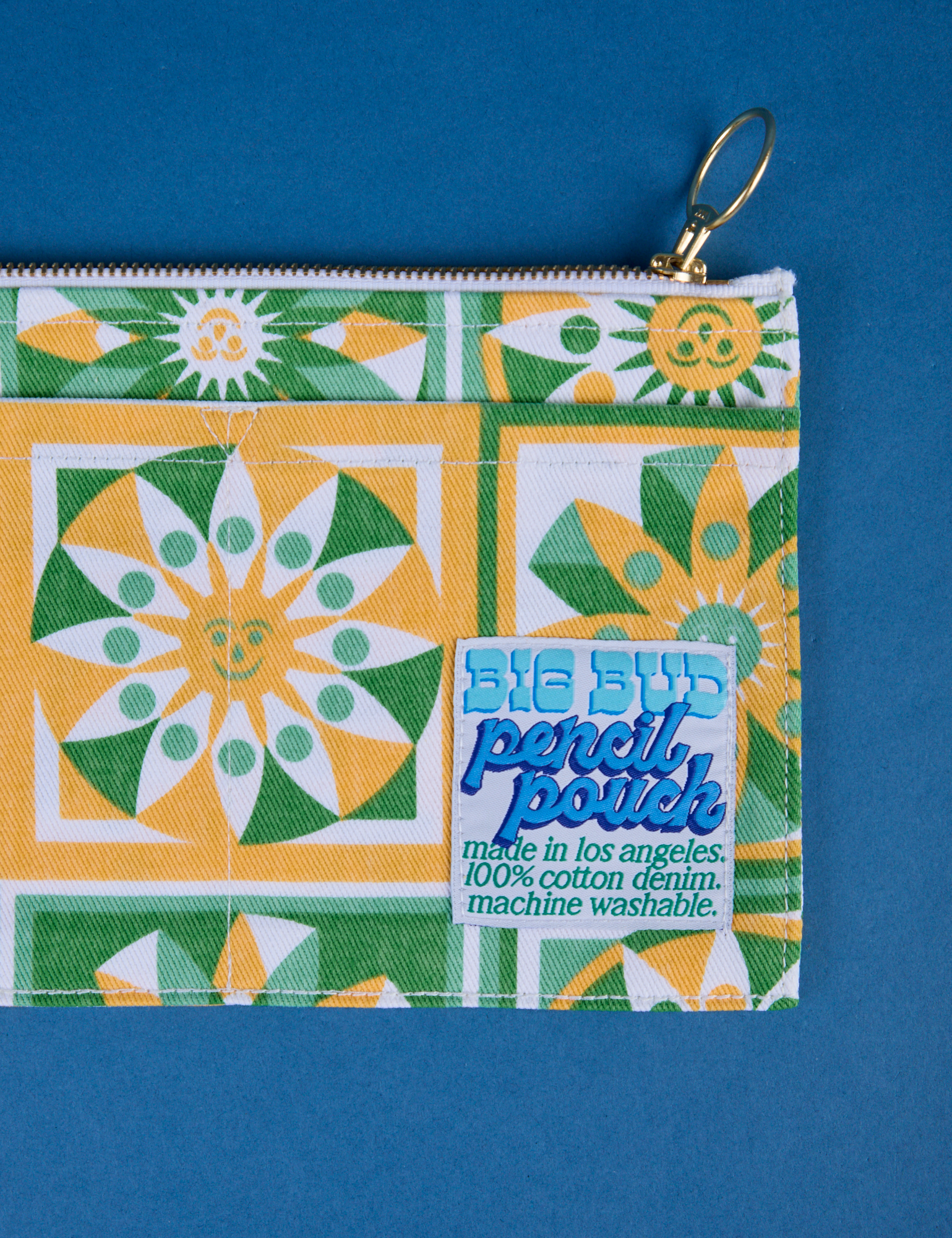 Spring Quilt Printed Pencil Pouch close up