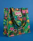 Angled view of Pond Party Printed Shopper Tote