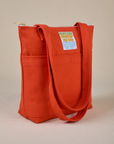 Angled Over-Shoulder Zip Mini Tote in Chili Red