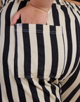 Black Stripe Work Pants - Natural