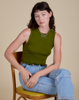 Muscle Tee in Summer Olive on Alex