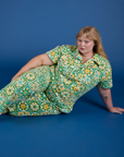 Juliet is wearing Spring Quilt Print Jumpsuit