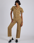 Short Sleeve Jumpsuit - Desert Brown