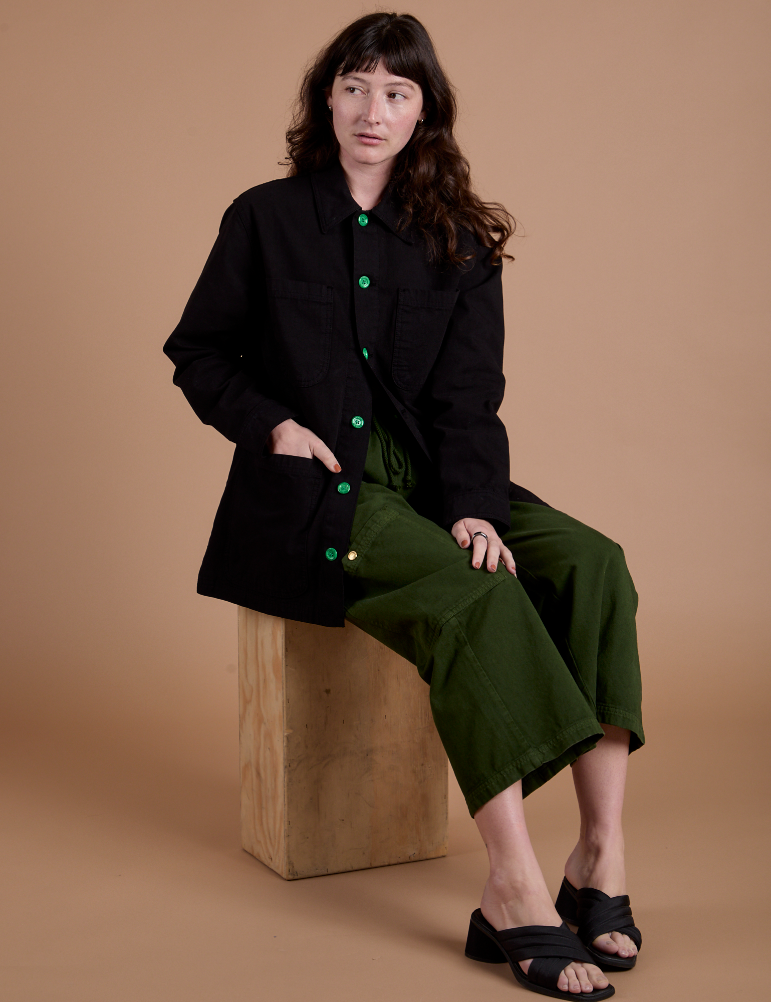 Ripstop Field Coat in Basic Black worn by Alex
