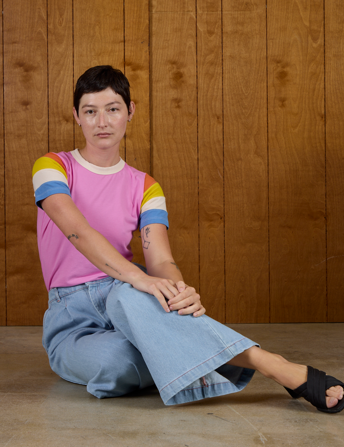 Calypso Tee in Bubblegum Multi worn by Alex