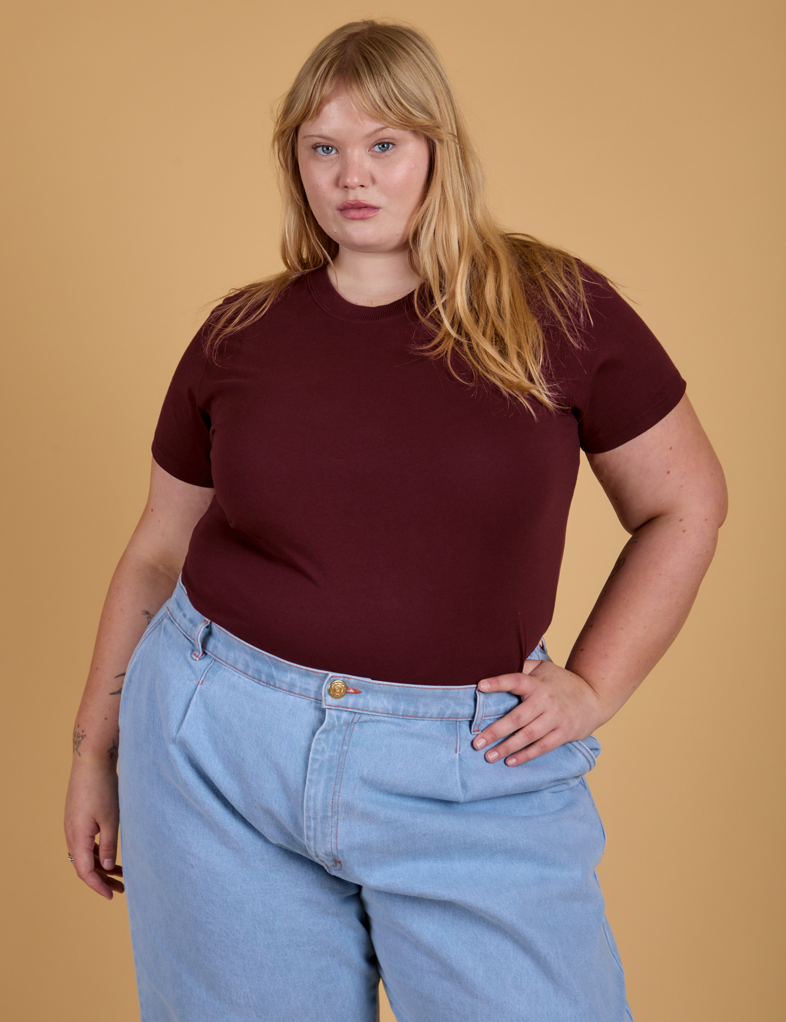 The Organic Vintage Tee - Red Wine