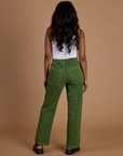 Railroad Denim Work Pants in Gross Green Overdye back view on Kandia