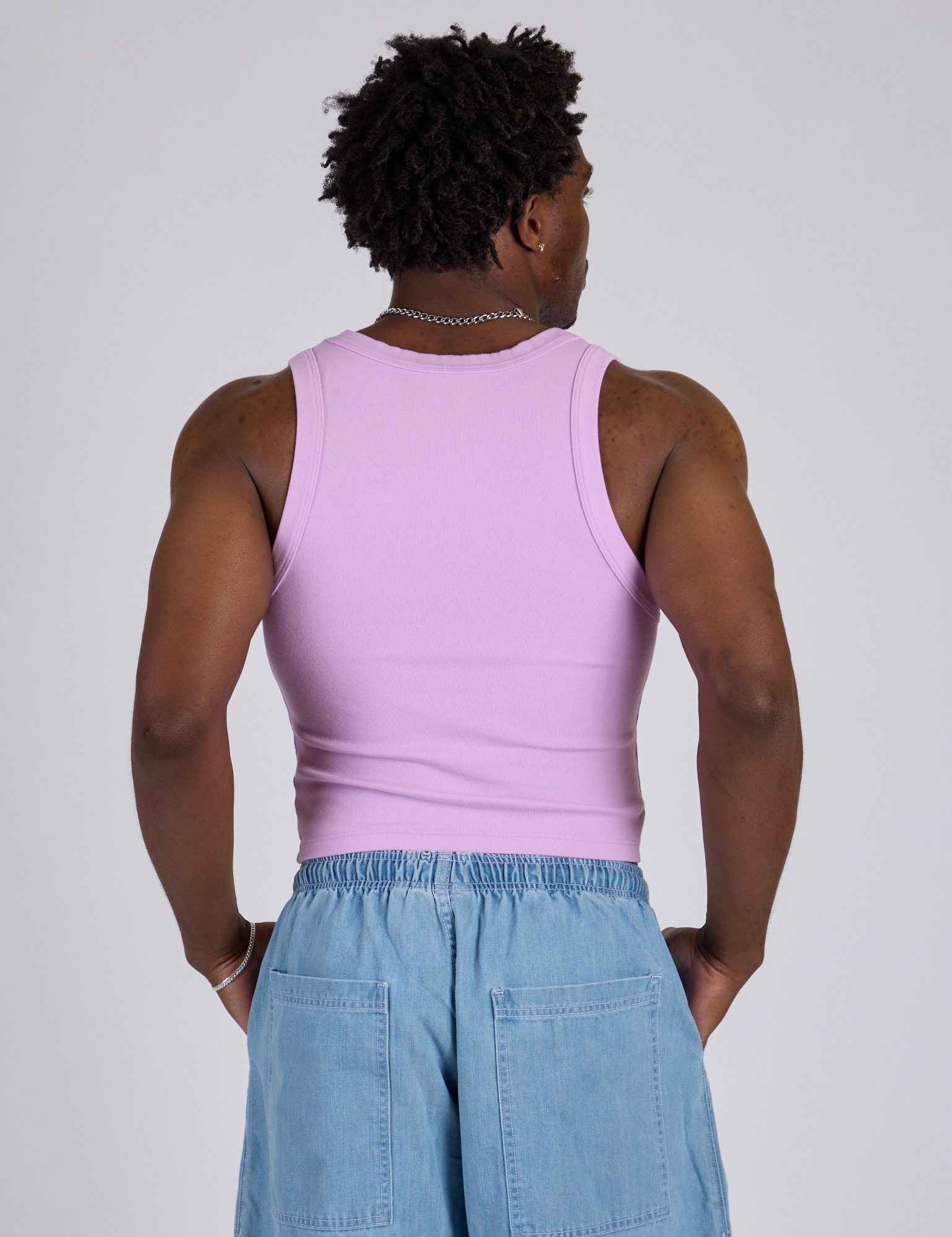 Cropped Tank Top - Lilac Purple