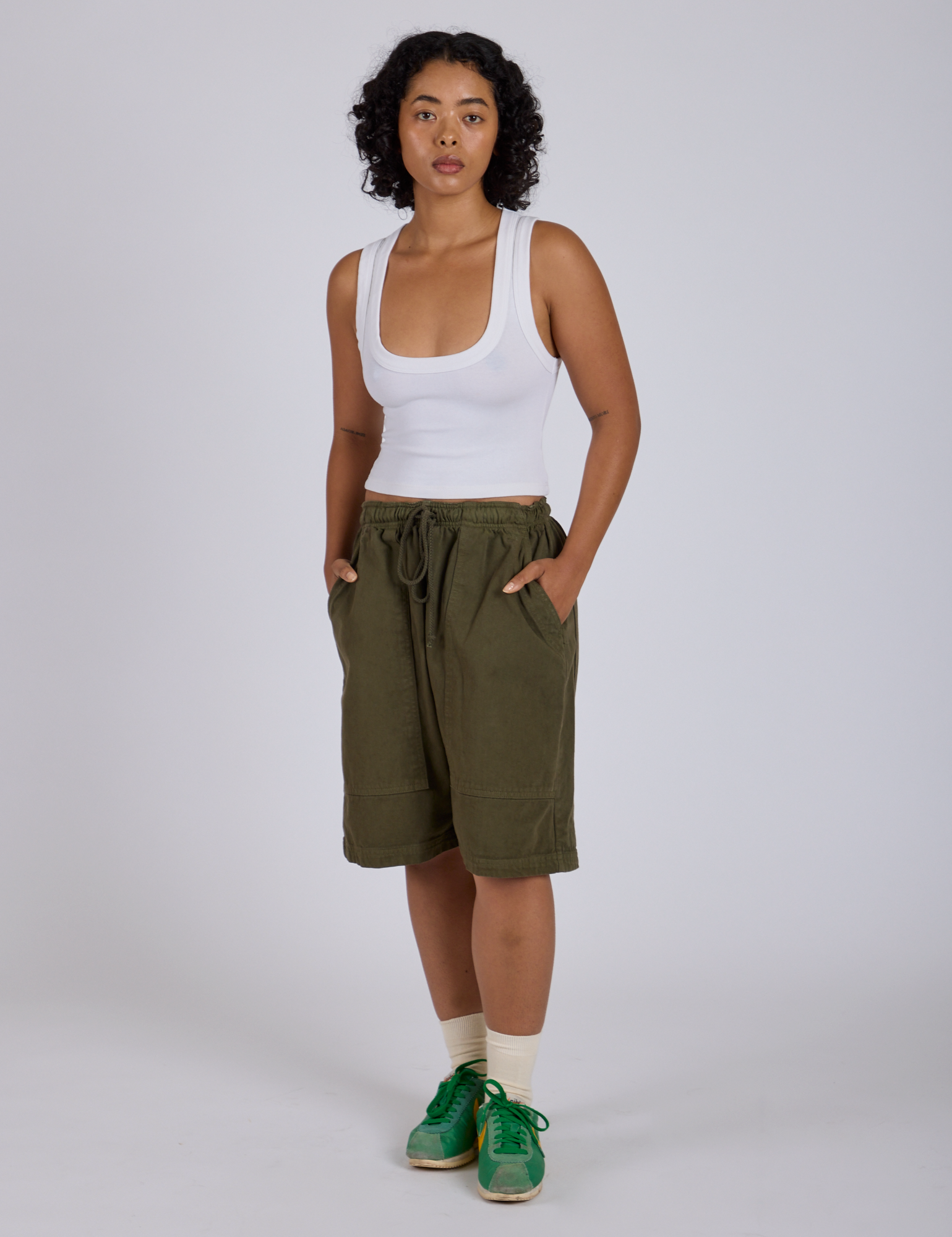 Drawstring Shorts - Surplus Green