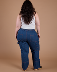 Carpenter Jeans in Dark Wash back view on Ashley