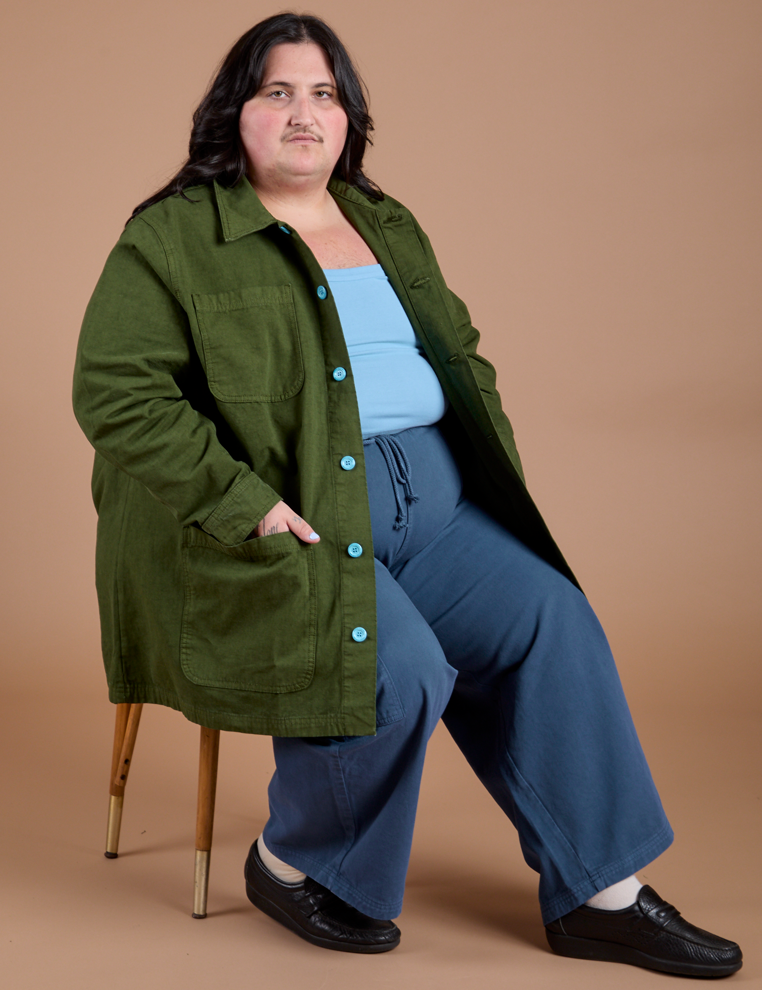 Ripstop Field Coat in Evergreen worn by Sam 