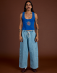 Icon Cropped Tank - Blue Sun