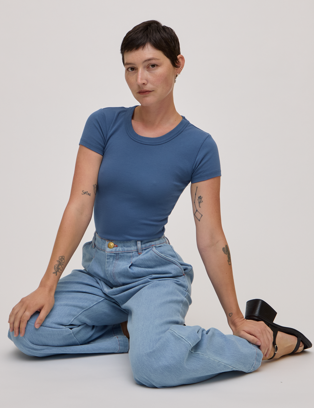 Baby Tee in French Blue on Alex