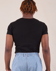 Baby Tee in Vintage Basic Black back view on Isaac