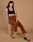 Black Stripe Work Pants - Construction Orange