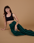 Black Stripe Work Pants - Hunter Green