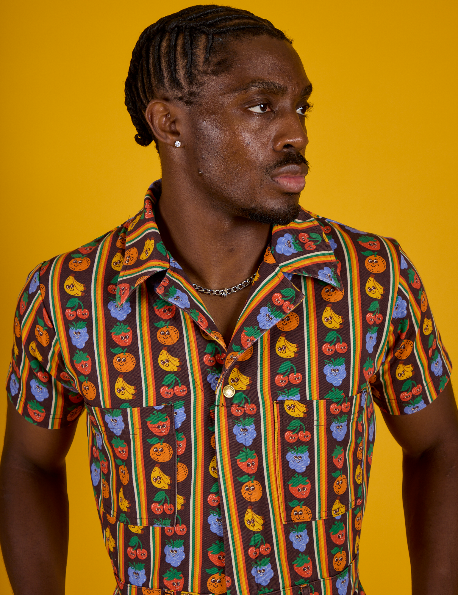 Short Sleeve Jumpsuit - Fruit Fantasy