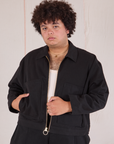 Miguel is wearing Mechanic Jacket in Basic Black