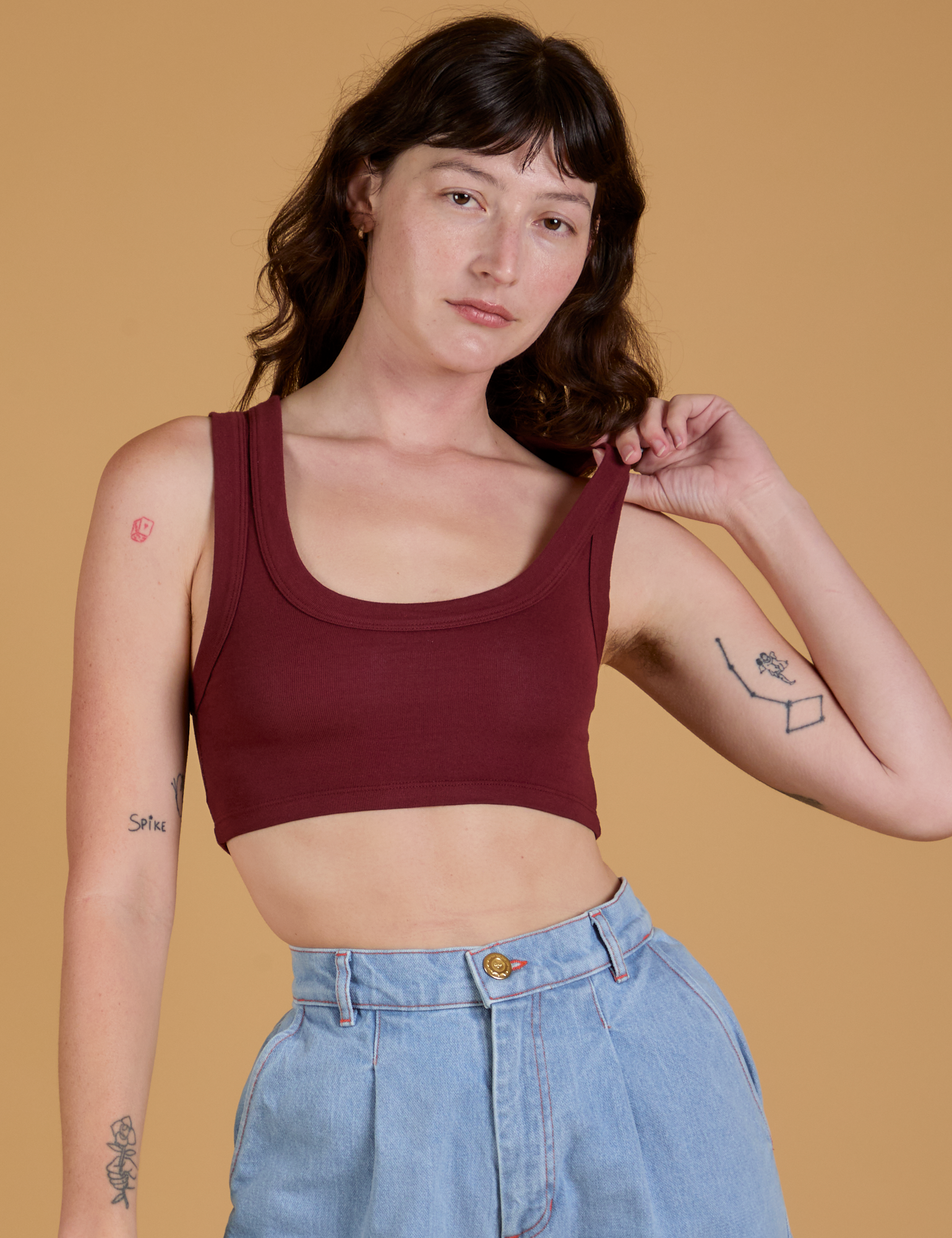 Mini Tank in Red Wine worn by Alex