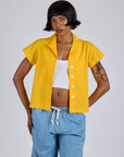 Pantry Button-Up in Sunshine Yellow on Kira