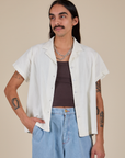 Pantry Button-Up in Vintage Tee White on Anthony