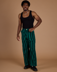 Black Stripe Work Pants - Hunter Green