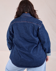 Denim Overshirt in Dark Wash back view on Ashley