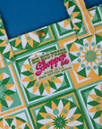 Spring Quilt Printed Shopper Tote close up