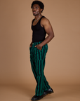 Black Stripe Work Pants - Hunter Green