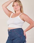 Cropped Cami in Vintage Tee Off-White angled front view on Lish