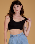 Alex is wearing Mini Tank in Basic Black