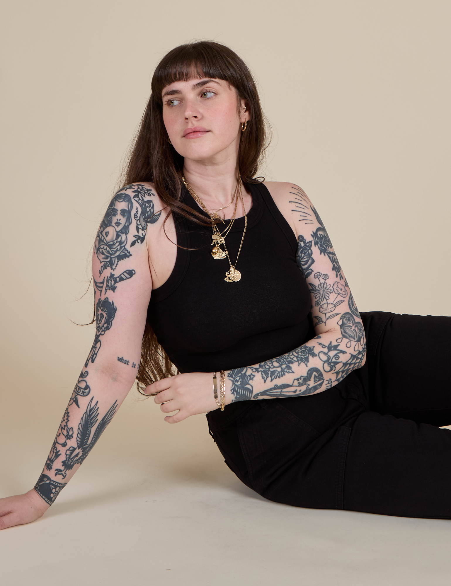 Racerback Tank in Black worn by Sydney
