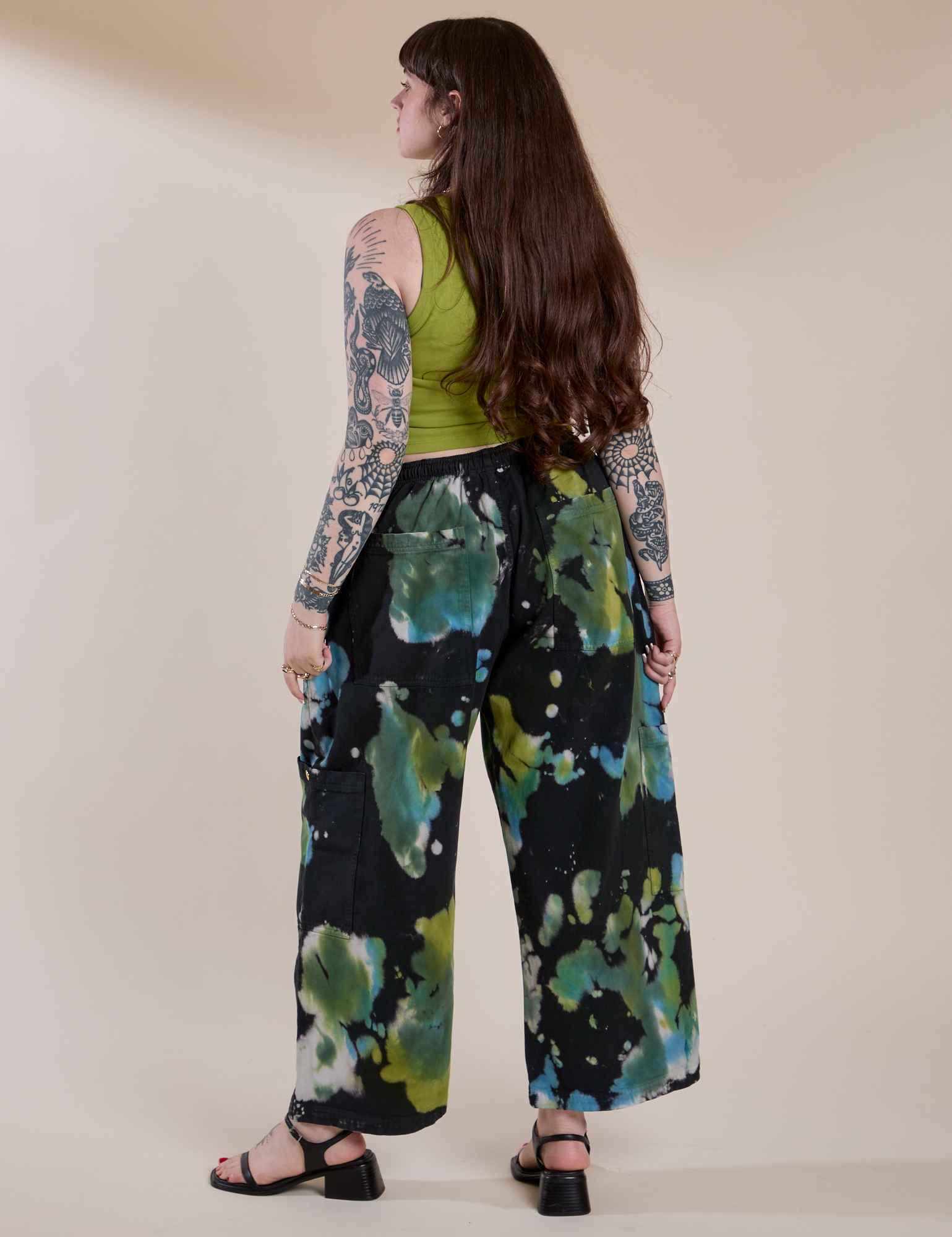 Magic Waters Drop Pocket Pants in Green Pool back view on Sydney