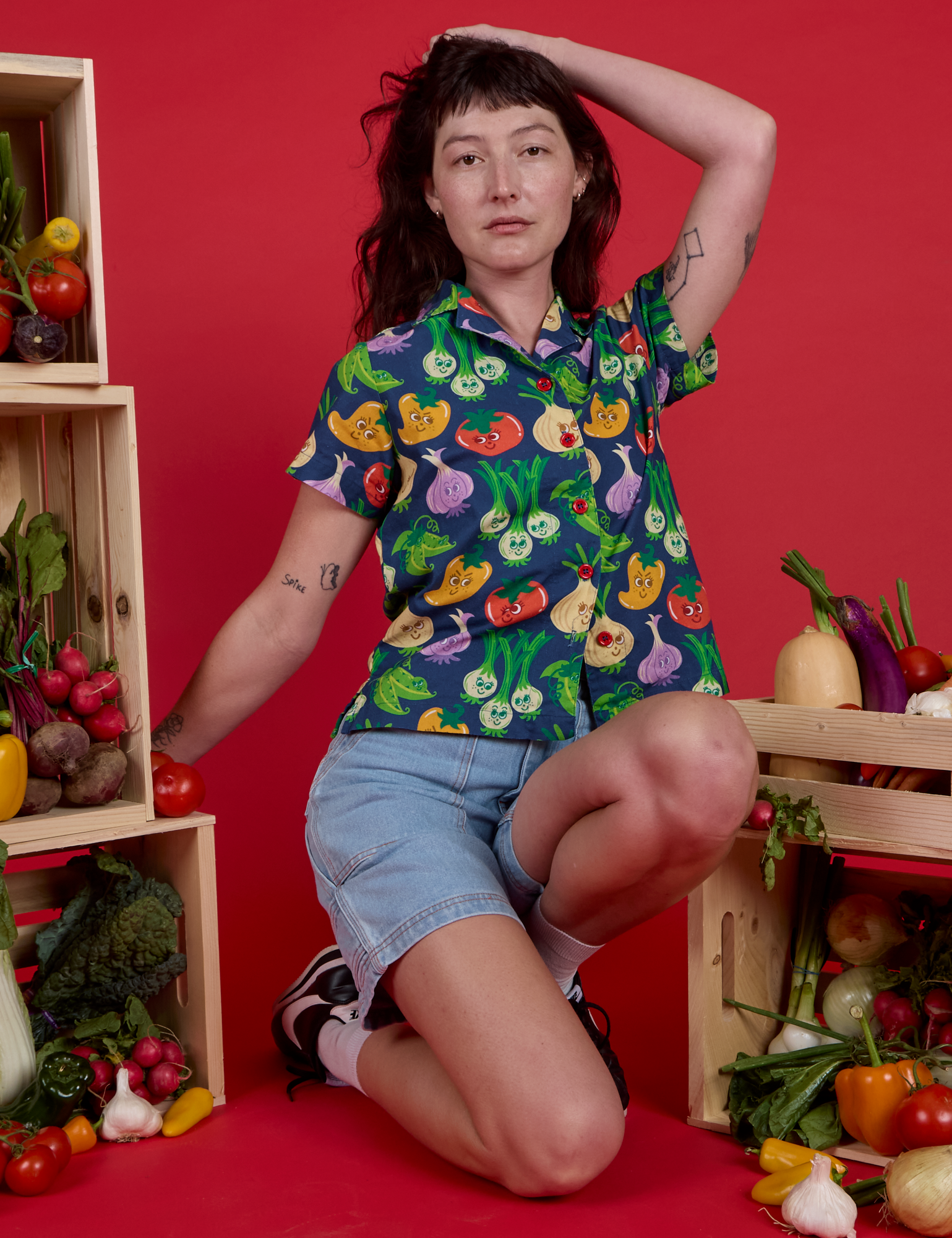 Veggie Village Pantry Button-Up