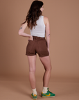 Classic Work Shorts in Fudgesicle Brown back view on Alex