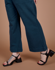 Action Pants in Lagoon pant leg close up on Sydney
