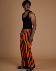 Black Stripe Work Pants - Construction Orange