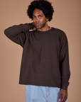 Jerrod is 6’3” and wearing M Long Sleeve Burly Tee in Espresso Brown
