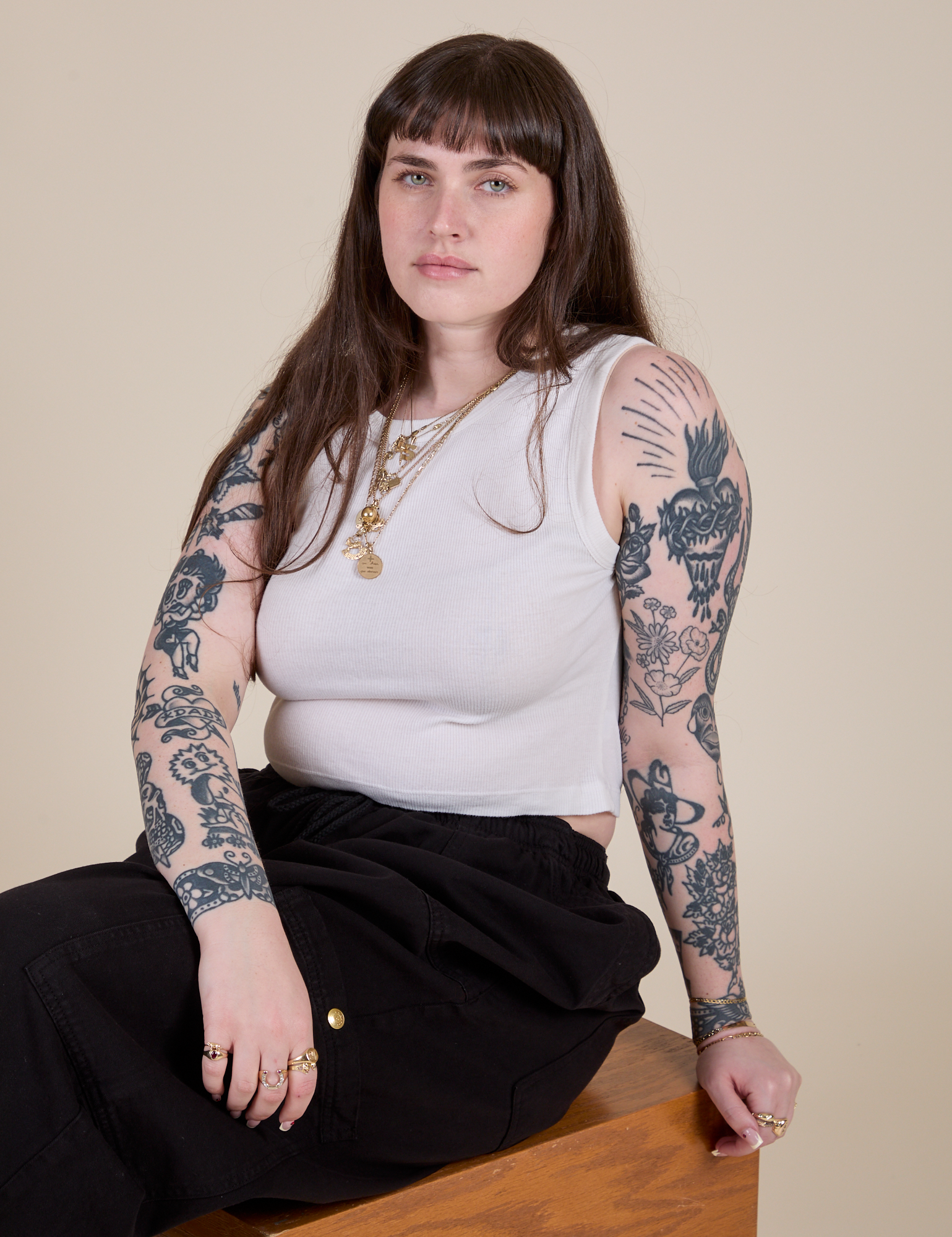 Muscle Tee in Vintage Tee White on Sydney